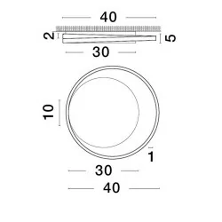 LUCES ACAPA LE43328/30 lampa sufitowa 30W okrągła w dwóch kolorach