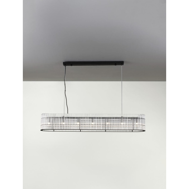 LUCES ACTUN LE43344 czarna lampa wisząca 5W podłużna okrągła