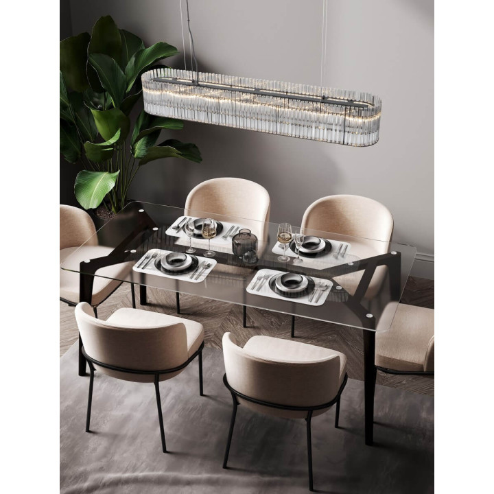 LUCES ACTUN LE43344 czarna lampa wisząca 5W podłużna okrągła