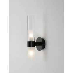 LUCES ACUNA LE43348 WALL LAMP 5W black single oblong metal/glass