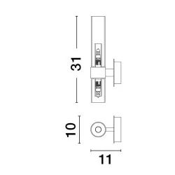 LUCES ACUNA LE43348 KINKIET 5W czarny pojedynczy podłużny metal/szkło