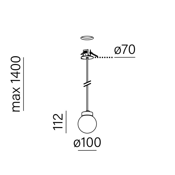 AQFORM MODERN BALL simple mini LED suspended G/K 59875