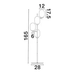 LUCES BADESI LE43354 złota lampa podłogowa 5W możliwość ściemniania G9