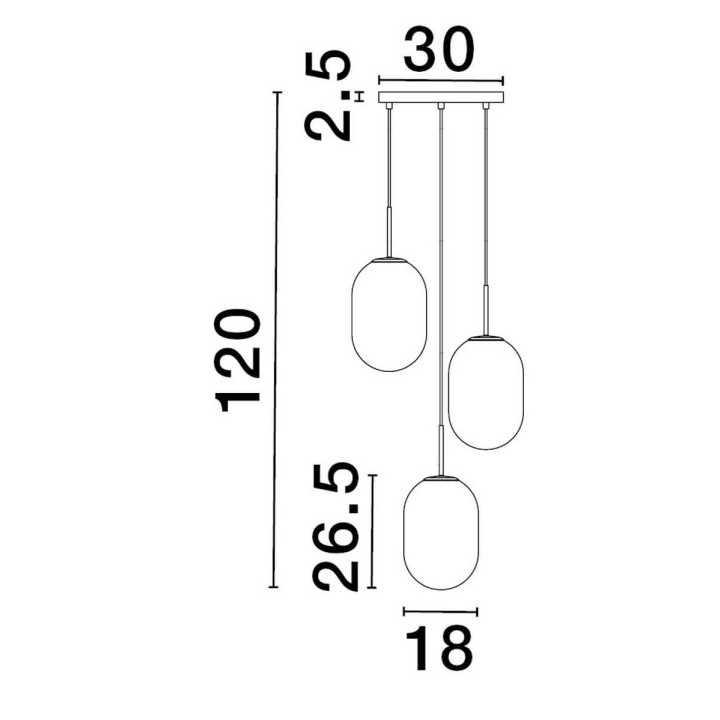 LUCES ACUYO LE43358 gold pendant lamp 12W 3 balls power supply: 12W