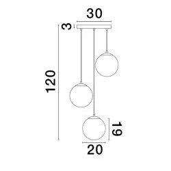 LUCES ADELA LE43361 lampa wisząca 12W złota ściemniana gwint: E27