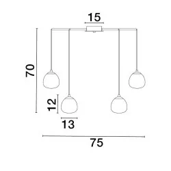 LUCES ADOBE LE43364 lampa wisząca 5W złota 12 kloszy ściemniana G9