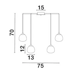 LUCES ADOBE LE43365  lampa wisząca 5W złota 8 kloszy ściemniana G9