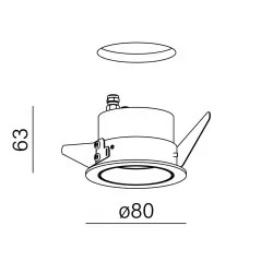 AQFORM PUTT midi hermetic LED recessed 38045 bathroom luminaire IP54