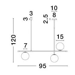 LUCES AEREO LE43368 hanging lamp 5W black dimmable lamp holder: G9