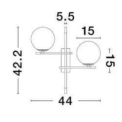 LUCES AEREO LE43369 lampa ścienna 2 kule czarna 5W ściemniana