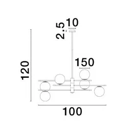 LUCES AEREO LE43370 czarna lampa wisząca z 6 kulami moc zasilania:5W