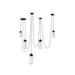 LUCES BADEN LE43371 black dimmable pendant lamp with 5 shades 5W