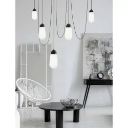 LUCES BADEN LE43371 black dimmable pendant lamp with 5 shades 5W