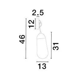 LUCES BADEN LE43372 wisząca czarna lampa ściemnialna żarówka E14