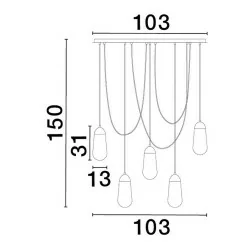 LUCES BADEN LE43373 pendant lamp 5 shades dimmable bulb