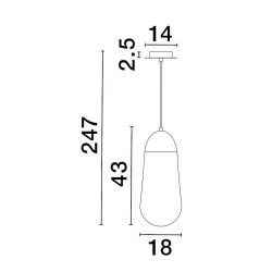 LUCES BADEN LE43374 czarna lampa wisząca ściemniana E14 metal/szkło