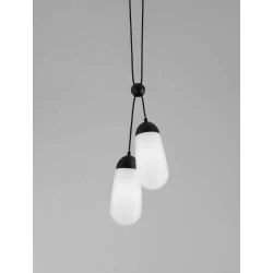 LUCES BADEN LE43375 pendant lamp with 2 shades, dimmable bulb