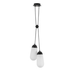 LUCES BADEN LE43375 pendant lamp with 2 shades, dimmable bulb