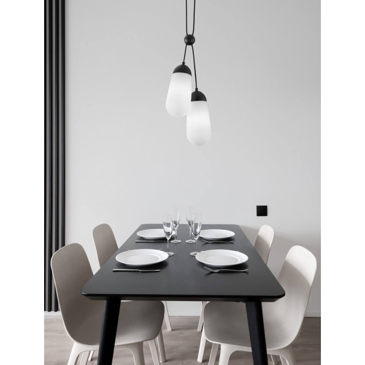 LUCES BADEN LE43375 pendant lamp with 2 shades, dimmable bulb
