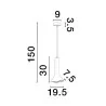 LUCES BADOW LE43376 gray hanging lamp, dimmable, socket type:E14