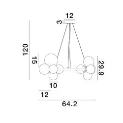 LUCES BAJHI PARLA LE43387 lampa wisząca z kloszami w kształcie kul