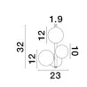 LUCES PARLA LE43389 czarny szklany kinkiet LED 5W klosz kształt kuli