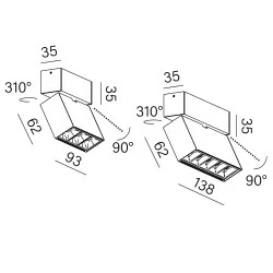 AQFORM RAFTER points LED reflektor 16471/2 regulowany, sufitowy