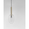 LUCES BAJOS LE43393 pendant lamp in gold color 5W oblong round