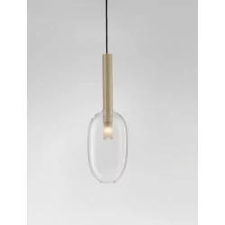 LUCES BAJOS LE43393 pendant lamp in gold color 5W oblong round