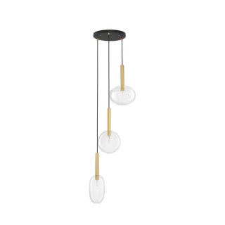 LUCES BAJOS LE43393 złota lampa wisząca w kolorze złotym 5W 3 klosze
