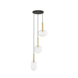 LUCES BAJOS LE43393 złota lampa wisząca w kolorze złotym 5W 3 klosze