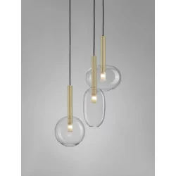 LUCES BAJOS LE43393 gold pendant lamp in gold color 5W 3 shades