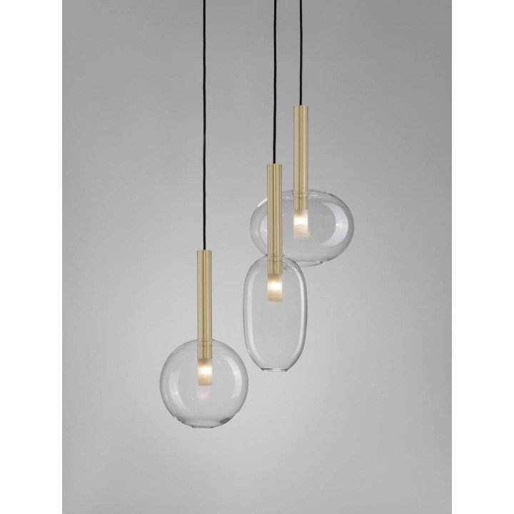 LUCES BAJOS LE43393 złota lampa wisząca w kolorze złotym 5W 3 klosze
