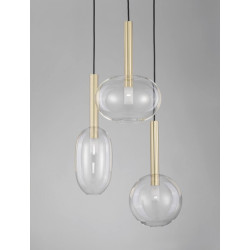 LUCES BAJOS LE43393 gold pendant lamp in gold color 5W 3 shades