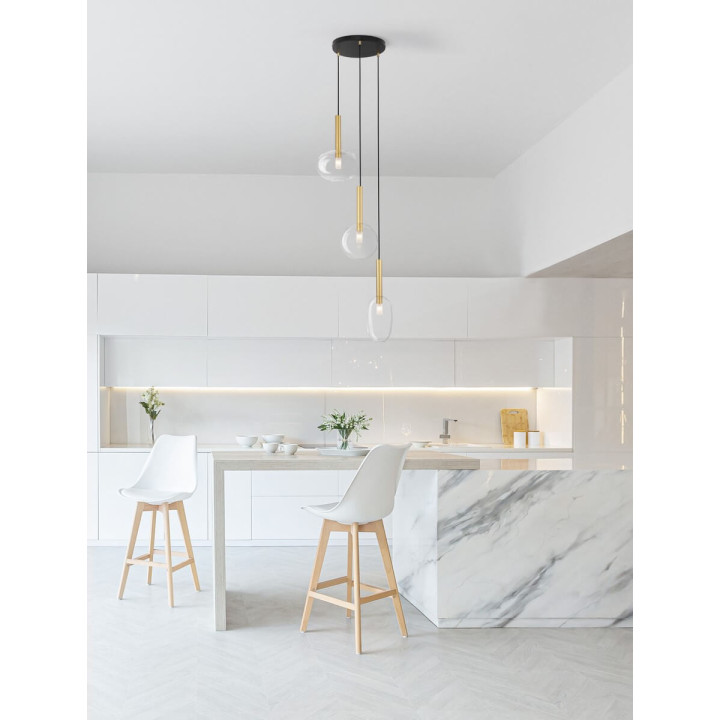 LUCES BAJOS LE43393 złota lampa wisząca w kolorze złotym 5W 3 klosze
