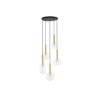 LUCES BAJOS LE43395 lampa wisząca kolor złoty 5 szklanych kloszy