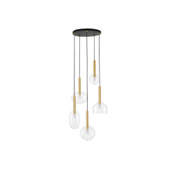 LUCES BAJOS LE43395 hanging lamp gold color 5 glass shades