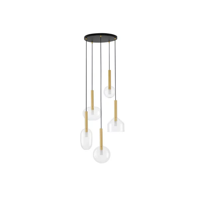 LUCES BAJOS LE43395 hanging lamp gold color 5 glass shades