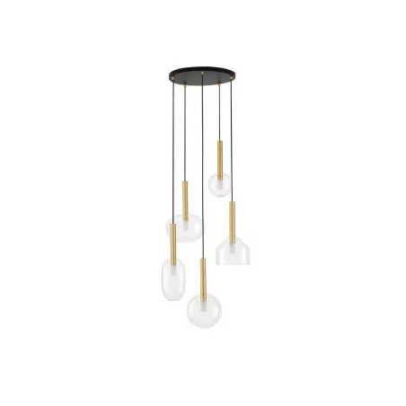 LUCES BAJOS LE43395 hanging lamp gold color 5 glass shades