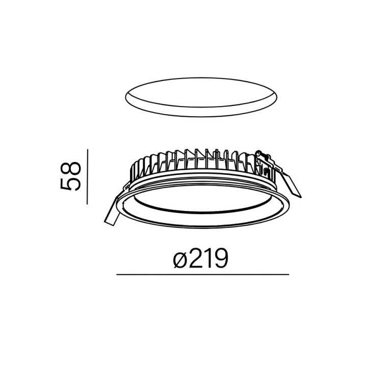 AQFORM midi RING RIM LED wpuszczany 38030 średnica 21,9cm