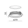 AQFORM midi RING RIM LED recessed 38030 luminaire diameter 21.9cm