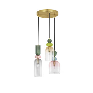 LUCES BALAM LE43400 lampa wisząca, kolor złoty, ściemniana, gwint :E14
