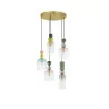 LUCES BALAM LE43400 gold pendant lamp, 5 colored shades, power: 5W