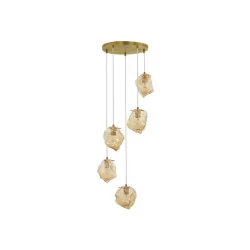 LUCES BALUN LE43402 gold pendant lamp, 4 square shades, power: 5W