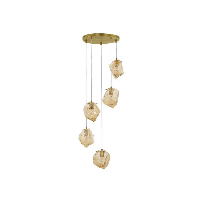 LUCES BALUN LE43402 gold pendant lamp, 4 square shades, power: 5W