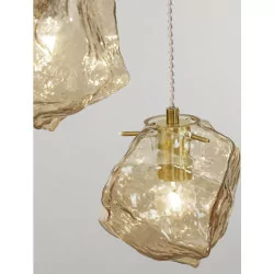 LUCES BALUN LE43402 gold pendant lamp, 4 square shades, power: 5W