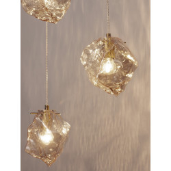 LUCES BALUN LE43403 pendant lamp in gold color 5W, three shades