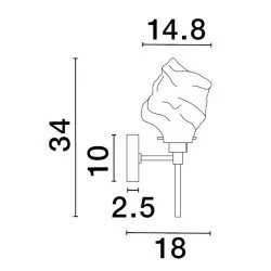 LUCES BALUN LE43404 kinkiet w kolorze złotym, kształt kryształu LED 5W