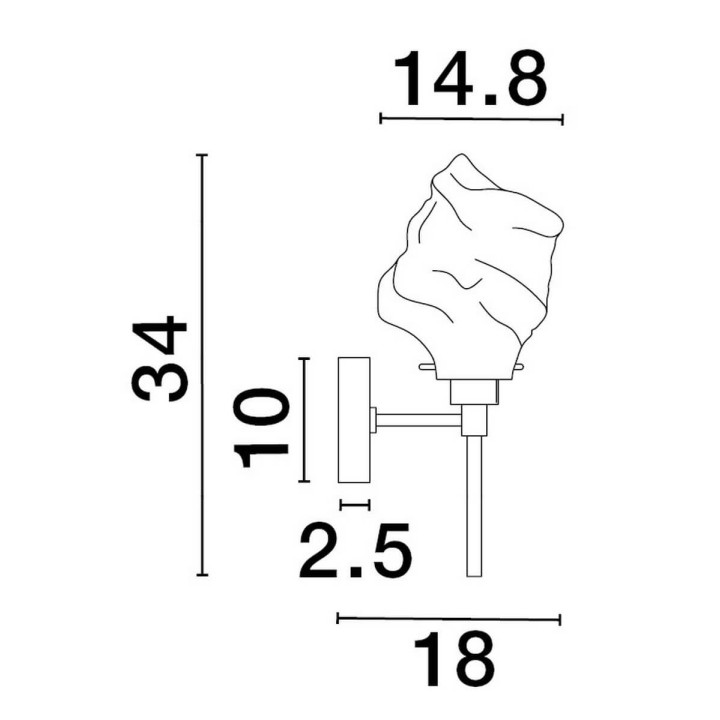 LUCES BALUN LE43404 kinkiet w kolorze złotym, kształt kryształu LED 5W
