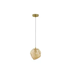 LUCES BALUN LE43405 gold pendant lamp, crystal-shaped shade